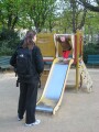 We went to three different parks during our three days in Paris. At each one Erika had a lot of fun. This one is about 2/3rds down the Champs-�lys�es.