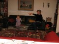 Martine playing hide-and-seek with Erika.